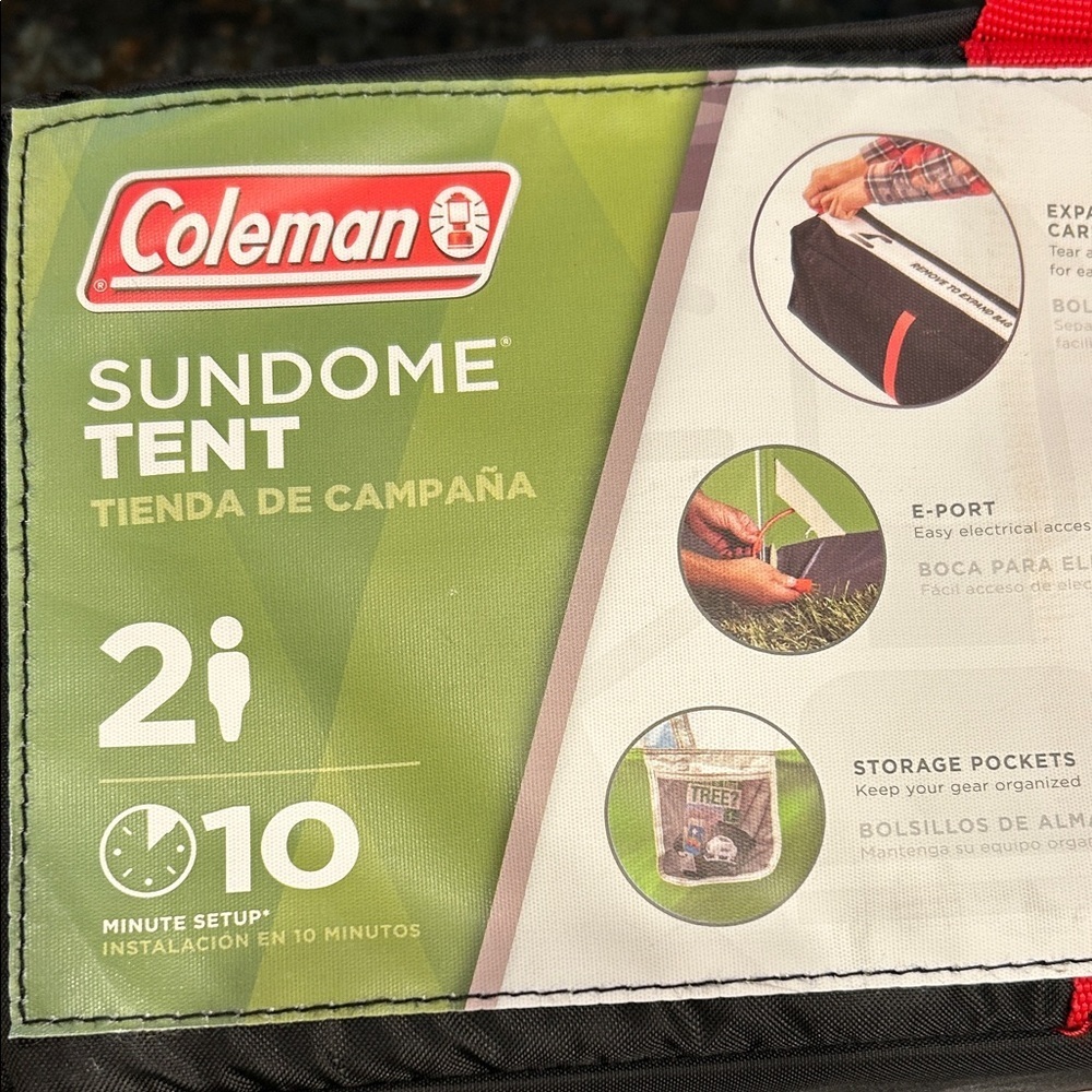 Coleman Olive and White Dome Tent, 2 person, New never opened